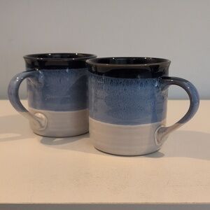Dwell Studio Set Of Ceramic Dip Glazed 20 Ounce Coffee Mugs